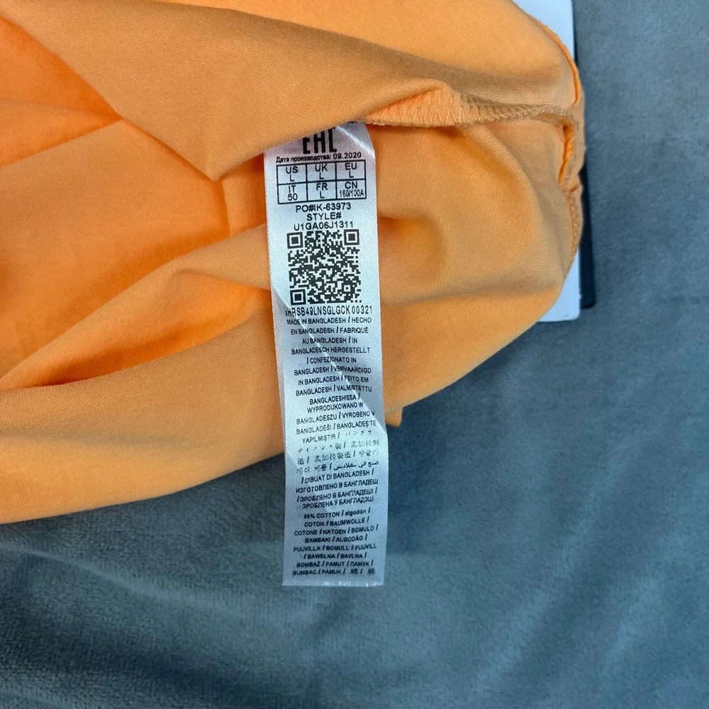 NWT Guess Men's T-Shirt Size Large Orange Logo SmartGuess Cotton Tee - Picture 9 of 10
